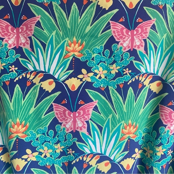 J.Mclaughlin Carly Spring Butterfly Catalina Cloth Shift Dress Blue Size Small - Picture 5 of 11